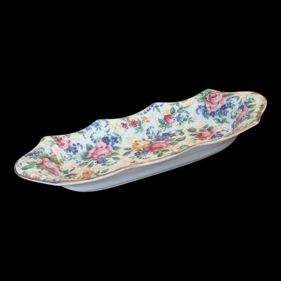 James Kent Rosalynde Chintz Mini Tray Butter Server Bone Dish Trinket Holder - Picture 7 of 15